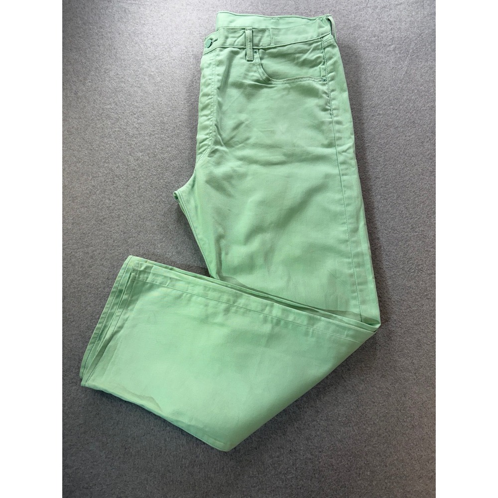 Levis 501 Original Fit Mens Mint Green Button Fly‎ Straight Leg Jeans 42x32